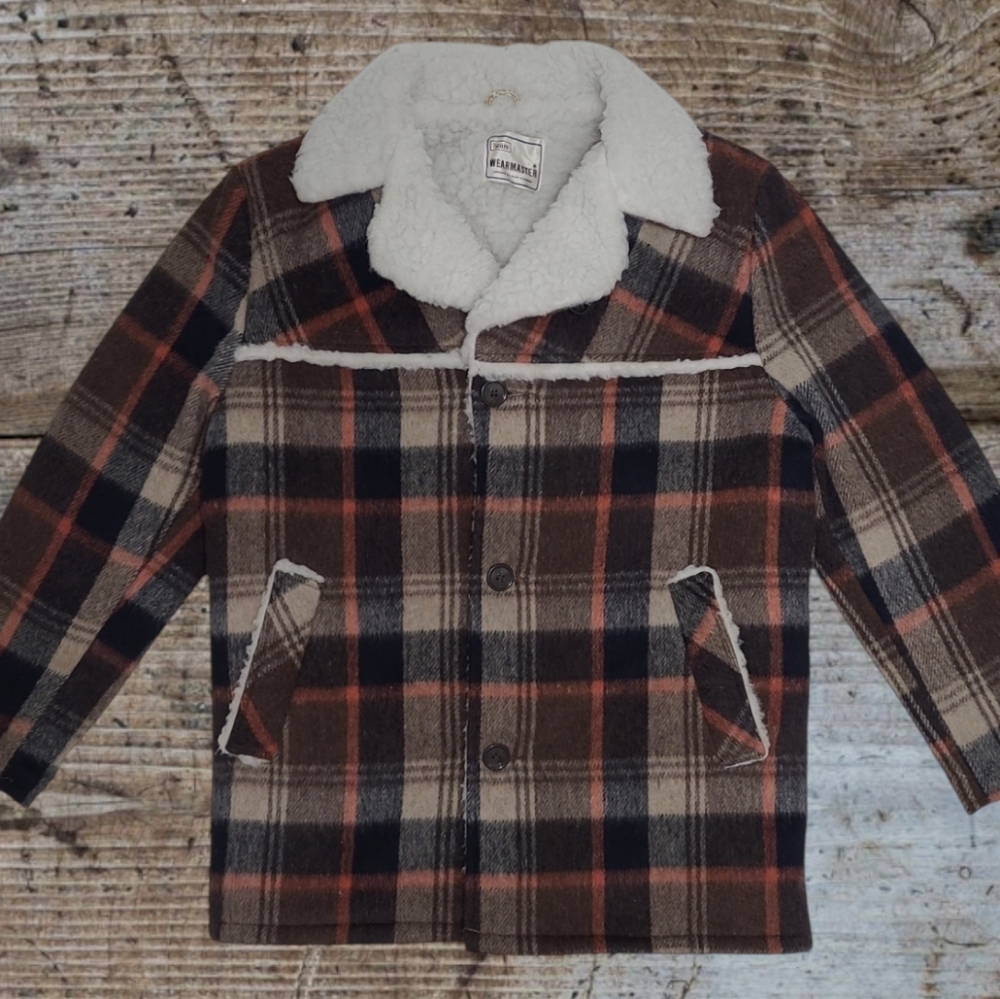 Vtg. Sears Wearmaster Wool Plaid Coat